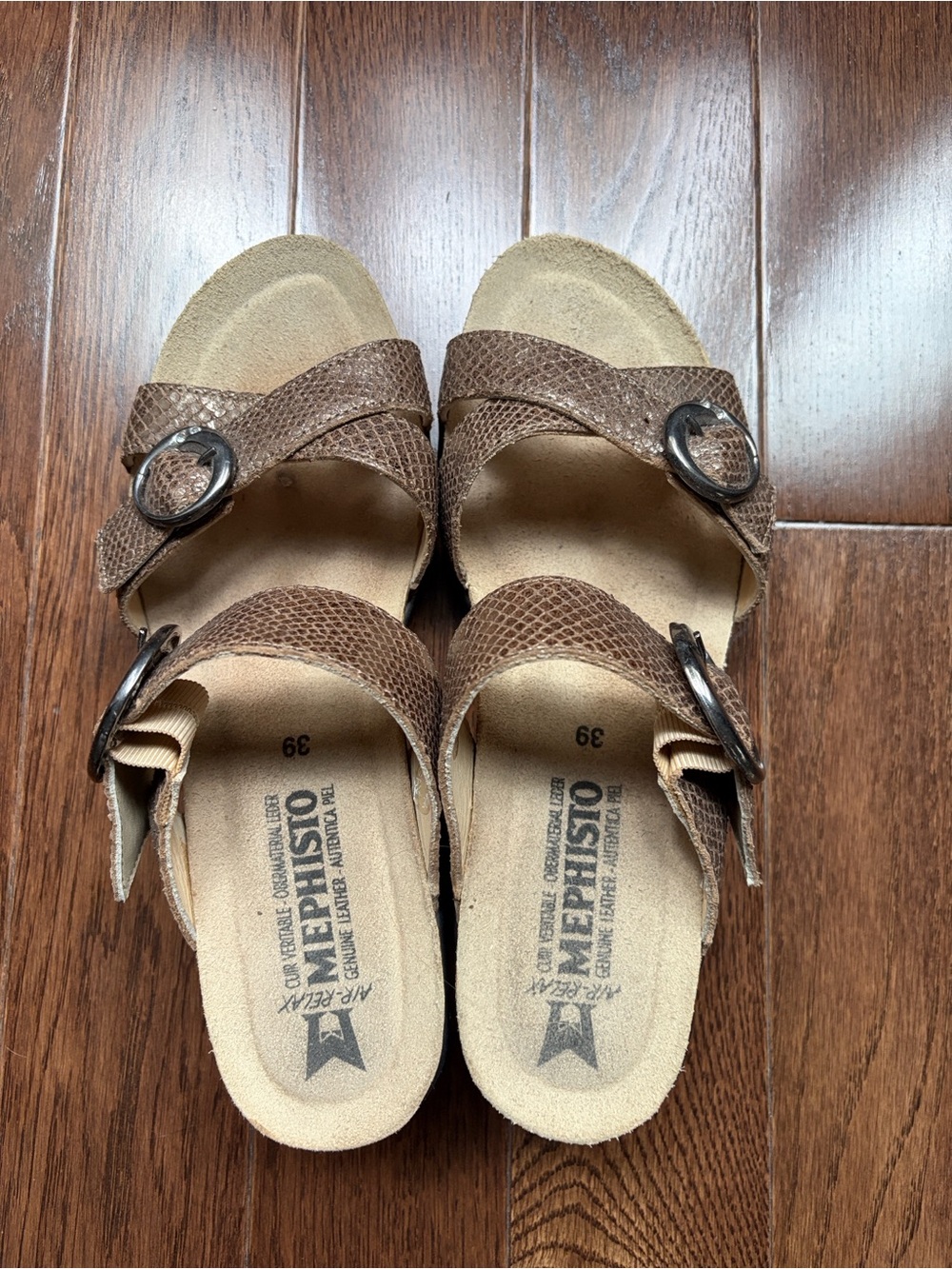 Mephisto Brown Metallic strap sandals - sz 39